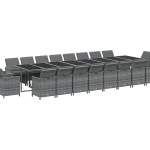 Browns Mills  21-delige Tuinset met kussens poly rattan grijs