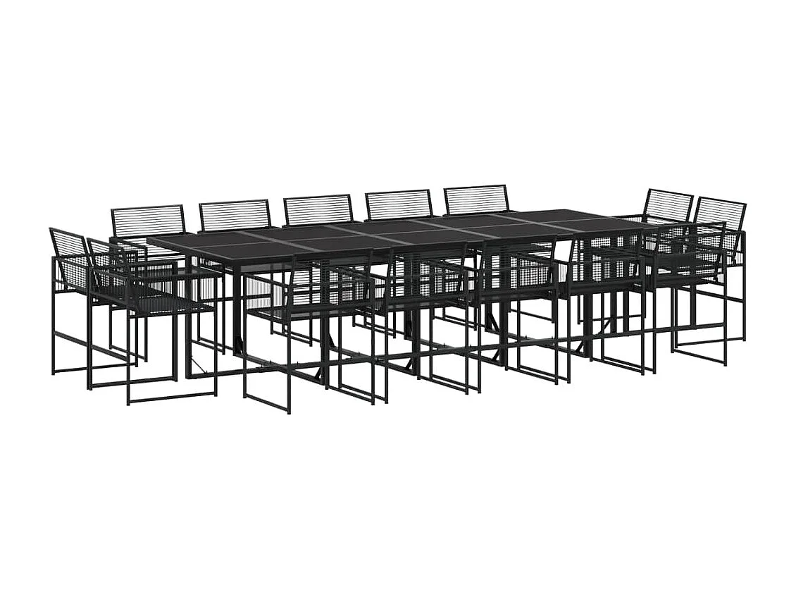 Bucksport 15-delige Tuinset poly rattan zwart