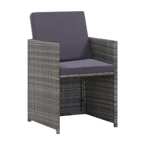 Claire-Étienne 13-delige Tuinset poly rattan en acaciahout antraciet Claire-Étienne 13-delige Tuinset poly rattan en acaciahout antraciet