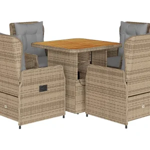 Coleville  5-delige Tuinset met kussens poly rattan beige
