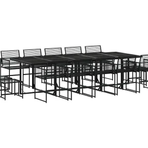 Daxen 15-delige Tuinset poly rattan zwart Daxen 15-delige Tuinset poly rattan zwart