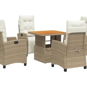 Brazil 5-delige Tuinset met kussens poly rattan beige Brazil 5-delige Tuinset met kussens poly rattan beige