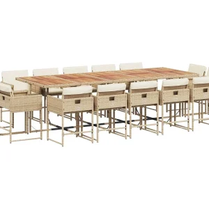 Brienne  15-delige Tuinset met kussens poly rattan beige
