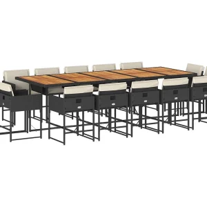 Brienne  15-delige Tuinset met kussens poly rattan zwart