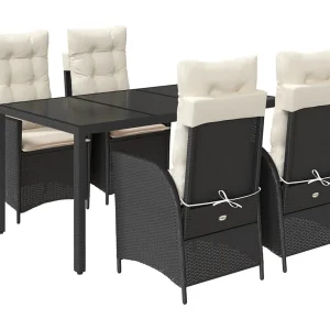 Chattanooga 5-delige Tuinset met kussens poly rattan zwart Chattanooga 5-delige Tuinset met kussens poly rattan zwart