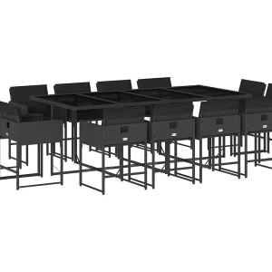 Brienne  13-delige Tuinset met kussens poly rattan zwart