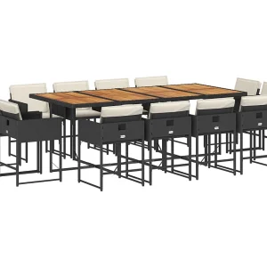 Brienne  13-delige Tuinset met kussens poly rattan zwart