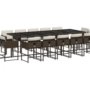 Brienne  15-delige Tuinset met kussens poly rattan bruin