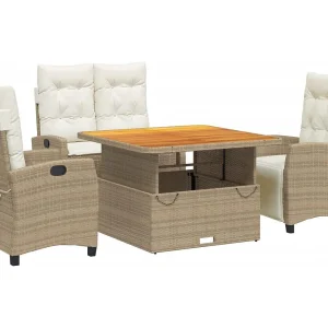 Brazil 4-delige Tuinset met kussens poly rattan beige Brazil 4-delige Tuinset met kussens poly rattan beige