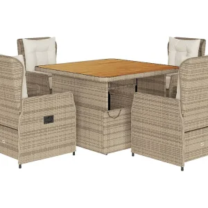 Coleville  5-delige Tuinset met kussens poly rattan beige