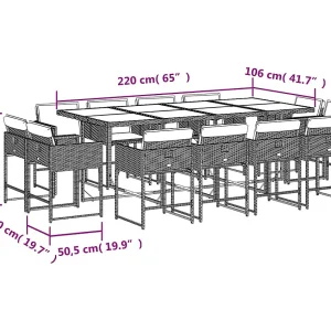 Brienne  13-delige Tuinset met kussens poly rattan bruin