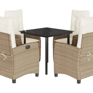 Danira 5-delige Tuinset met kussens poly rattan beige Danira 5-delige Tuinset met kussens poly rattan beige