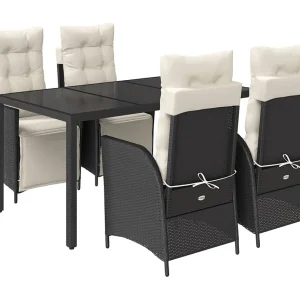 Chris David 5-delige Tuinset met kussens poly rattan zwart Chris David 5-delige Tuinset met kussens poly rattan zwart