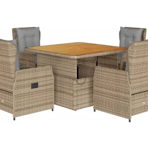 Coleville  5-delige Tuinset met kussens poly rattan beige