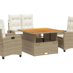 Brazil 4-delige Tuinset met kussens poly rattan beige Brazil 4-delige Tuinset met kussens poly rattan beige
