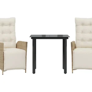 Cascade  3-delige Tuinset met kussens poly rattan beige