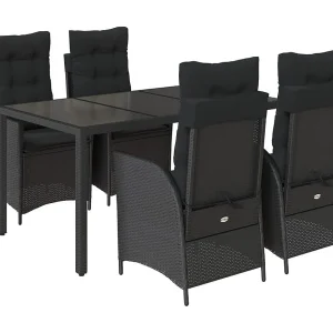 Chattanooga 5-delige Tuinset met kussens poly rattan zwart Chattanooga 5-delige Tuinset met kussens poly rattan zwart
