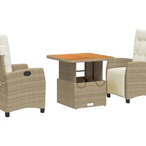 Brazil 3-delige Tuinset met kussens poly rattan beige Brazil 3-delige Tuinset met kussens poly rattan beige