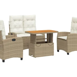 Brazil 4-delige Tuinset met kussens poly rattan beige Brazil 4-delige Tuinset met kussens poly rattan beige