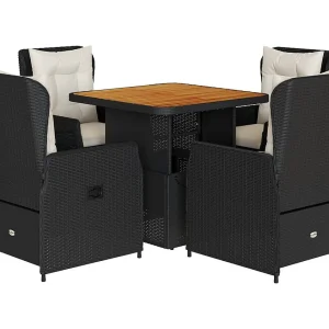 Coleville  5-delige Tuinset met kussens poly rattan zwart
