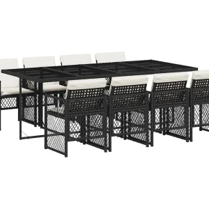 Connersville  9-delige Tuinset poly rattan zwart