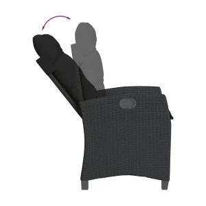 Derravon 5-delige Tuinset met kussens poly rattan zwart Derravon 5-delige Tuinset met kussens poly rattan zwart