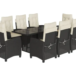 Bryndra  9-delige Tuinset poly rattan zwart