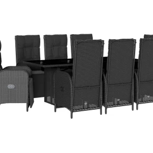 Coon Rapids  9-delige Tuinset poly rattan zwart