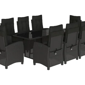 Bryndra 9-delige Tuinset poly rattan zwart Bryndra 9-delige Tuinset poly rattan zwart