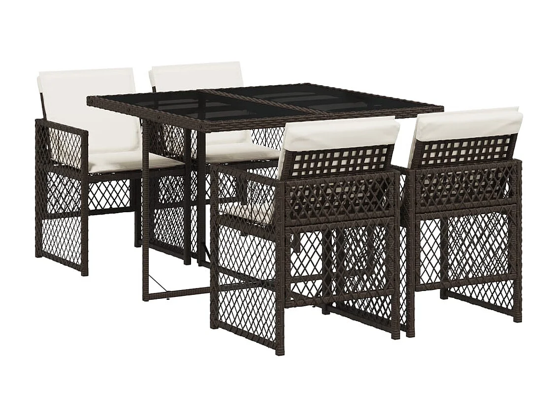 Connersville 5-delige Tuinset met kussens poly rattan bruin