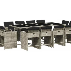Celina 13-delige Tuinset met kussens poly rattan lichtgrijs Celina 13-delige Tuinset met kussens poly rattan lichtgrijs