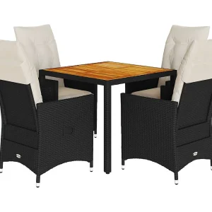 Carlisle  5-delige Tuinset met kussens poly rattan zwart