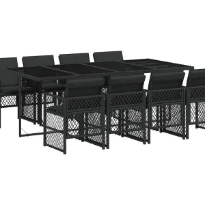 Connersville  9-delige Tuinset poly rattan zwart