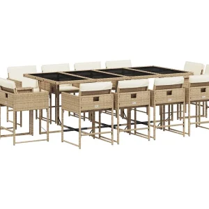 Brienne  13-delige Tuinset met kussens poly rattan beige
