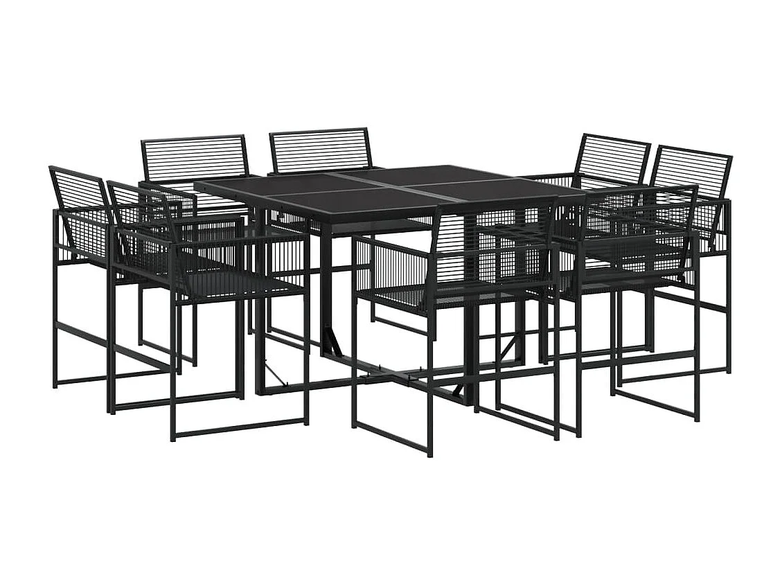 Bucksport 9-delige Tuinset poly rattan zwart