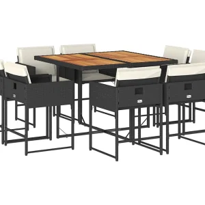 Brienne  9-delige Tuinset poly rattan zwart