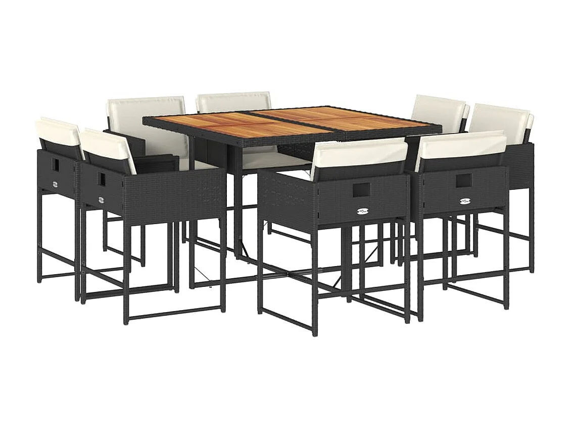 Brienne 9-delige Tuinset poly rattan zwart