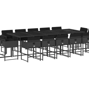 Brienne  15-delige Tuinset met kussens poly rattan zwart