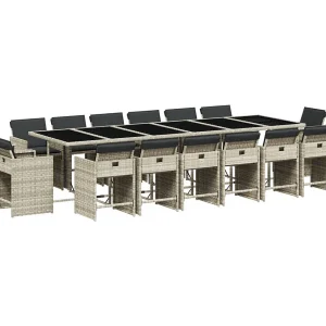 Celina 17-delige Tuinset met kussens poly rattan lichtgrijs Celina 17-delige Tuinset met kussens poly rattan lichtgrijs