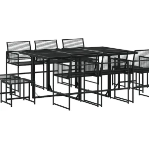 Daxen 11-delige Tuinset poly rattan zwart Daxen 11-delige Tuinset poly rattan zwart