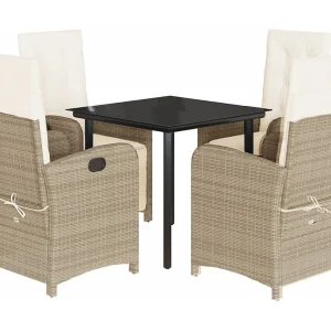 Castlefinn  5-delige Tuinset met kussens poly rattan beige