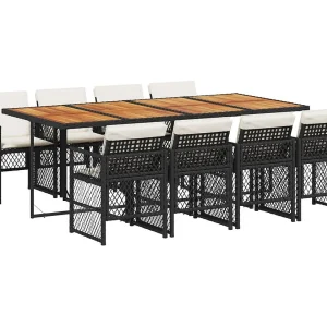 Connersville  9-delige Tuinset poly rattan zwart