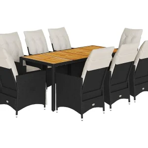 Carlisle  9-delige Tuinset poly rattan zwart