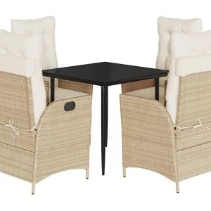 Cascade  5-delige Tuinset met kussens poly rattan beige