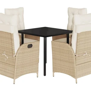 Cascade  5-delige Tuinset met kussens poly rattan beige