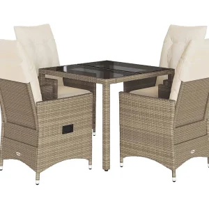 Colonial Pine Hills  5-delige Tuinset met kussens poly rattan beige