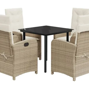 Castlefinn  5-delige Tuinset met kussens poly rattan beige