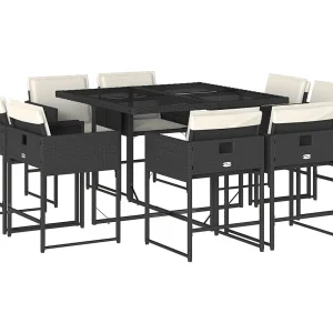 Brienne  9-delige Tuinset poly rattan zwart