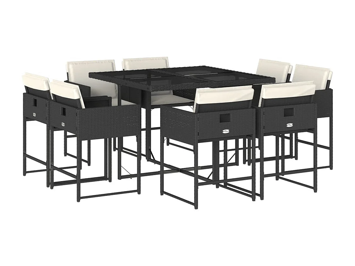 Brienne 9-delige Tuinset poly rattan zwart