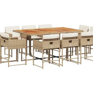 Brienne  11-delige Tuinset met kussens poly rattan beige